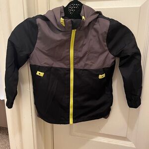 Tommy Bahama Kids Black and Gray Raincoat with Yellow Trim